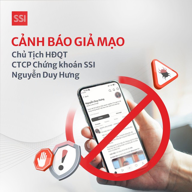 SSI cảnh báo giả mạo Chủ tịch Nguyễn Duy Hưng trên mạng xã hội - Ảnh 1.