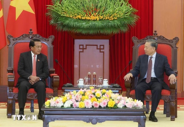 Tổng Bí thư, Chủ tịch nước Tô Lâm tiếp Chủ nhiệm Ban Kiểm tra Trung ương Lào - Ảnh 2.