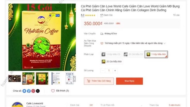 Bộ Y tế đề nghị x&aacute;c minh loại c&agrave; ph&ecirc; giảm c&acirc;n c&oacute; dấu hiệu vi phạm- Ảnh 1.