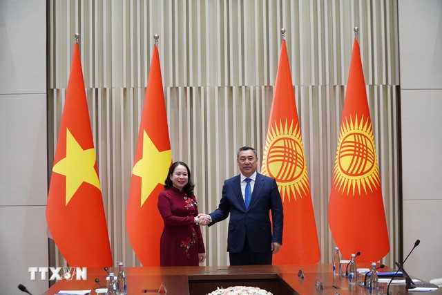Phó Chủ tịch nước Võ Thị Ánh Xuân gặp Tổng thống Kyrgyzstan - Ảnh 1.