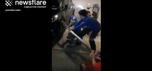 Mở xe &ocirc;t&ocirc;, người d&acirc;n ph&aacute;t hiện cảnh tượng "nổi da g&agrave;" - Ảnh 1.