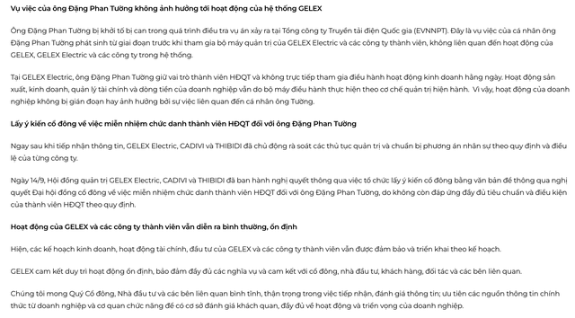 GELEX khẳng định hoạt động của Tập đoàn không bị ảnh hưởng bởi vụ việc ông Đặng Phan Tường- Ảnh 1.