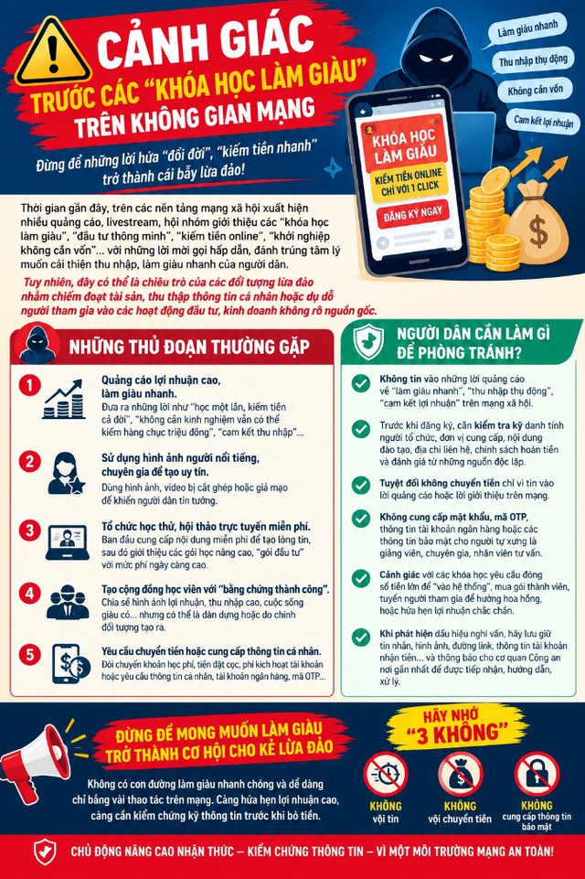 Cảnh giác trước lời mời gọi tham gia "khóa học làm giàu" trên mạng - Ảnh 1.