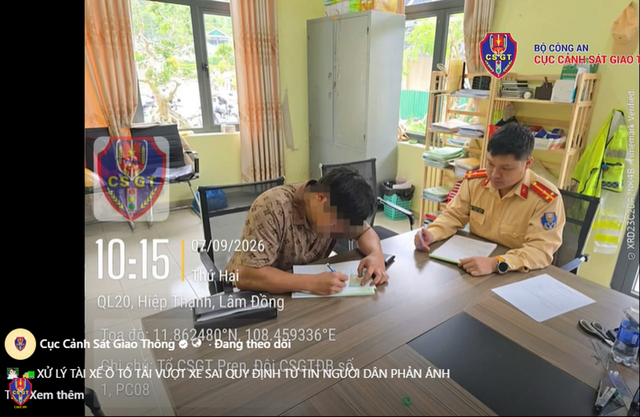 Vượt xe sai quy định, tài xế ô tô bị phạt từ phản ánh của người dân - Ảnh 2.