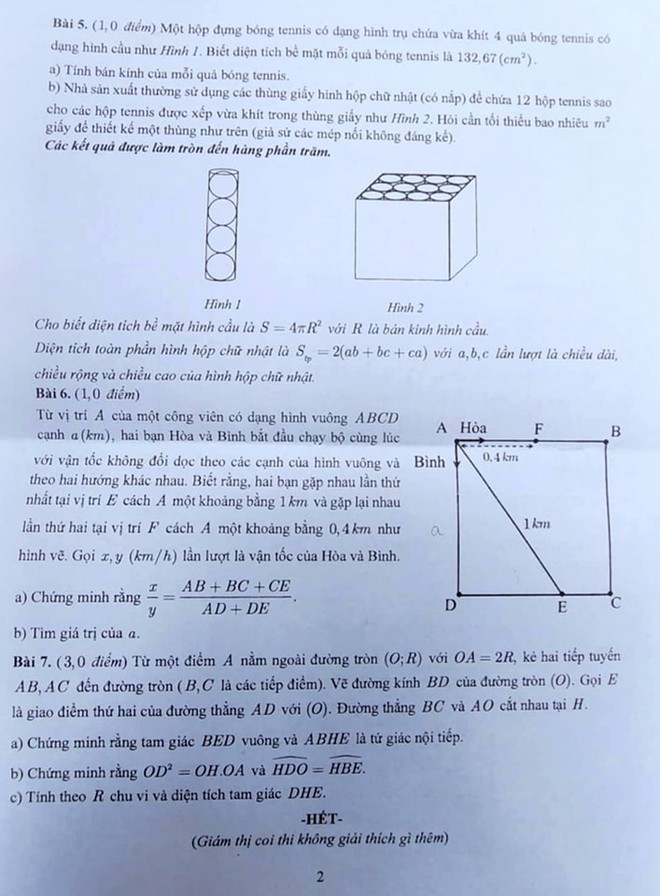 Nhiều thí sinh tại Tp.HCM "toát mồ hôi" với đề thi Toán lớp 10- Ảnh 2.