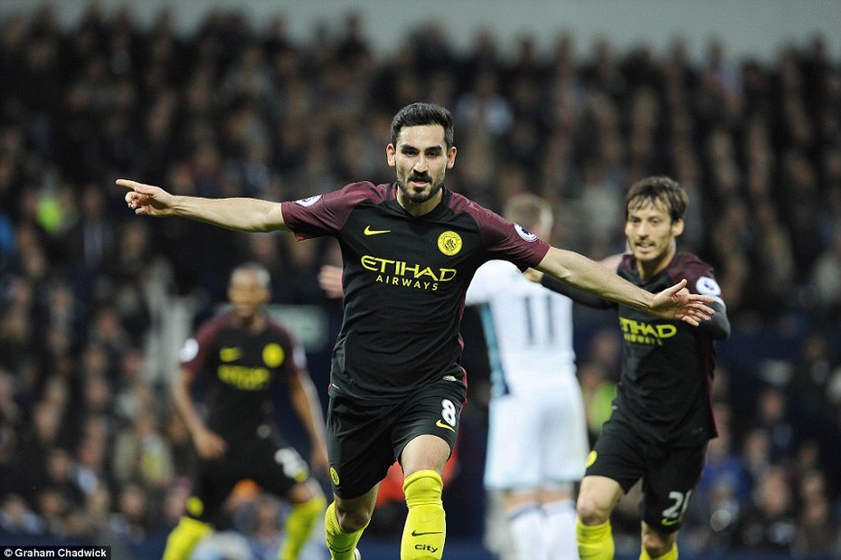 Aguero, Gundogan cùng lập cú đúp, Man City thắng đậm West Brom