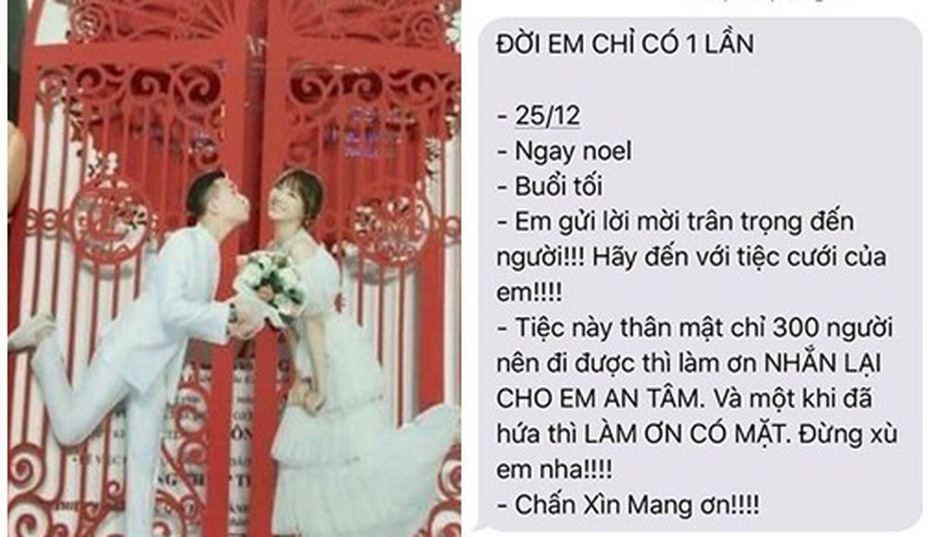 Lộ thiệp cưới và tin nhắn độc lạ ‘cộp mác’ Trấn Thành