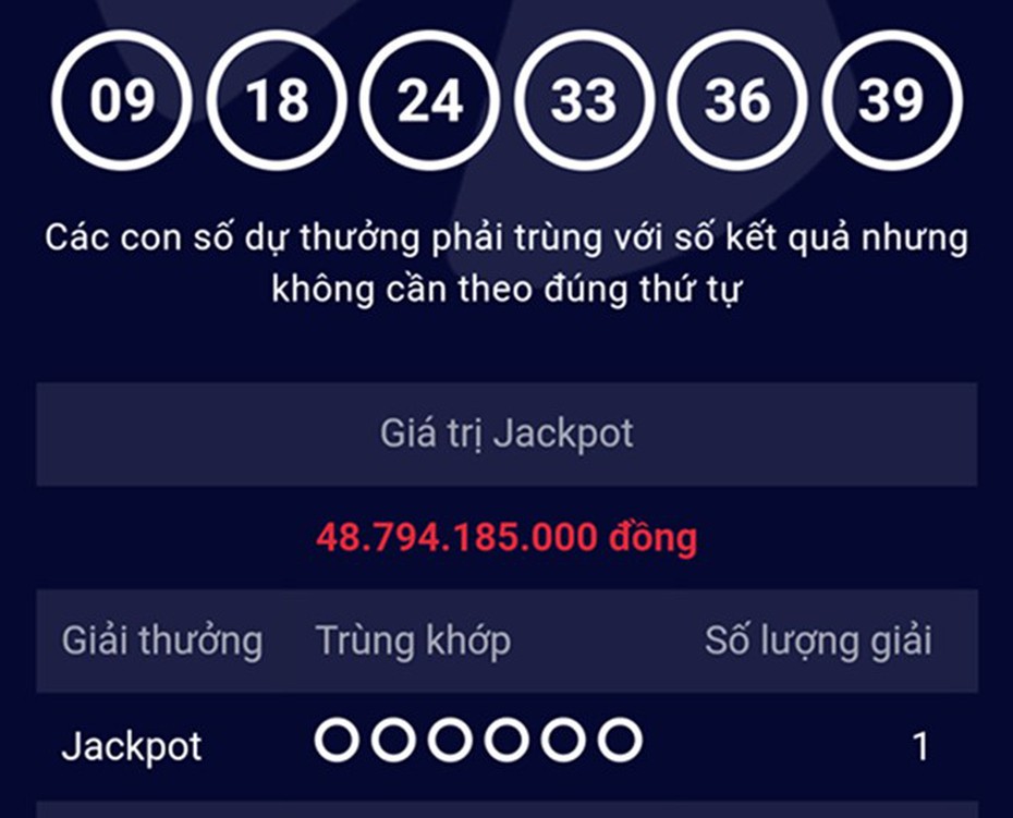 Ngày đầu tiên năm 2017 có người trúng giải Vietlott gần 50 tỷ đồng