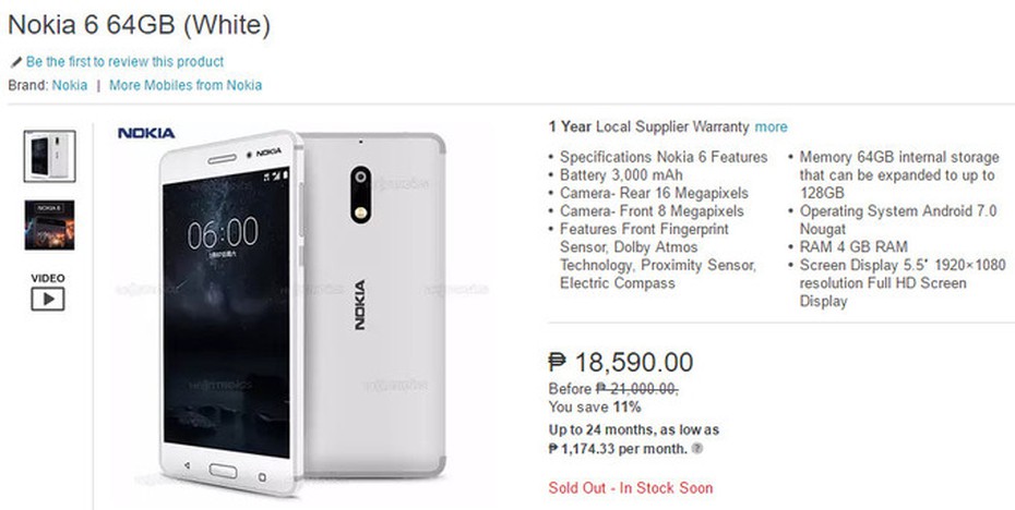 Nokia 6 đã 'vượt biên' ra khỏi Trung Quốc