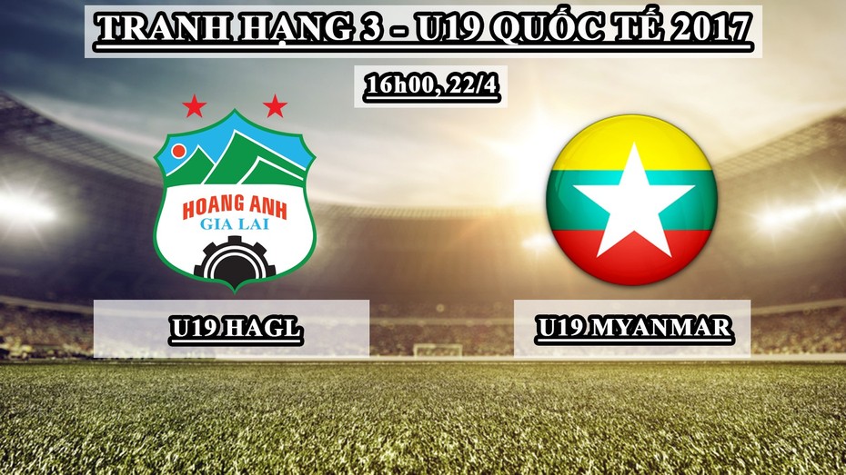 Trực tiếp tranh hạng 3 U19 Quốc tế: U19 HAGL–U19 Myanmar (16h, 22/4)