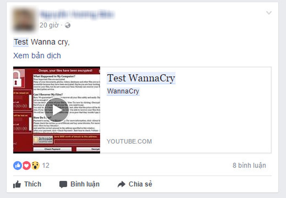 'Trẻ trâu' tải mã độc WannaCry để nghịch: Cái dại nào bằng?