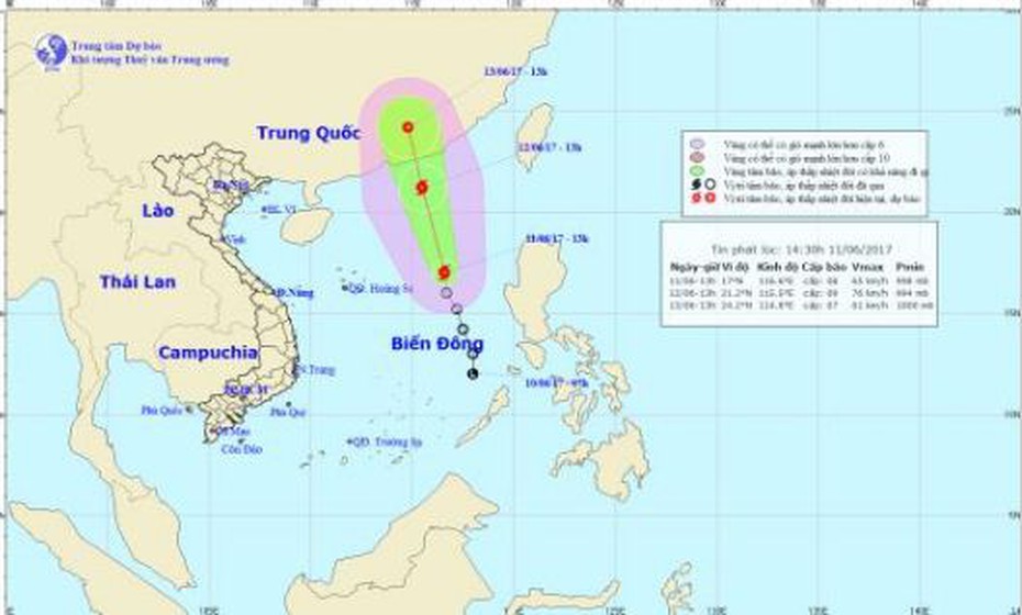 Thông tin mới nhất về cơn bão số 1, giật cấp 10 trên Biển Đông