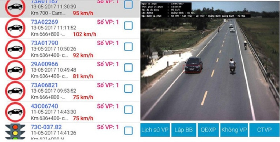 Phát hiện hàng chục xe biển xanh vi phạm giao thông qua camera