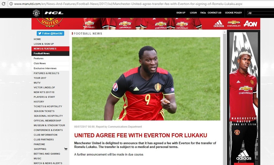 Man United ra tuyên bố chính thức về thương vụ Lukaku