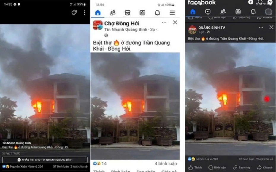 Thực hư vụ cháy biệt thự lan truyền trên mạng xã hội ở Quảng Bình