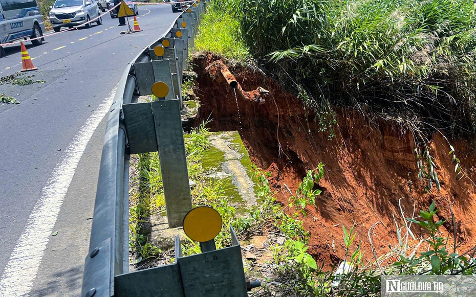 Lâm Đồng: Cảnh báo sạt lở trên đèo Tà Nung