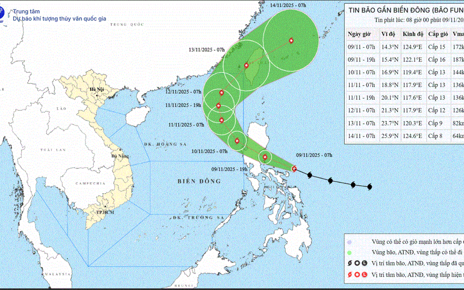 Bão Fung Wong mạnh cấp siêu bão, liệu đất liền nước ta có ảnh hưởng?