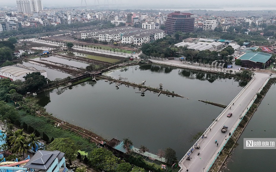 Cận cảnh khu vực xử lý nước thải để bổ cập cho hồ Tây và sông Tô Lịch