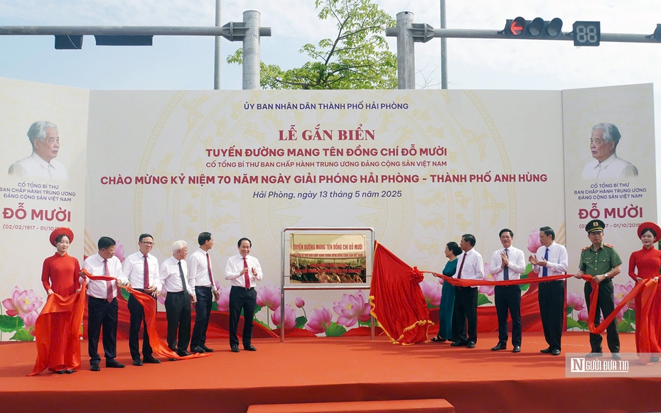 Hải Phòng: Gắn biển tuyến đường mang tên cố Tổng Bí thư Đỗ Mười