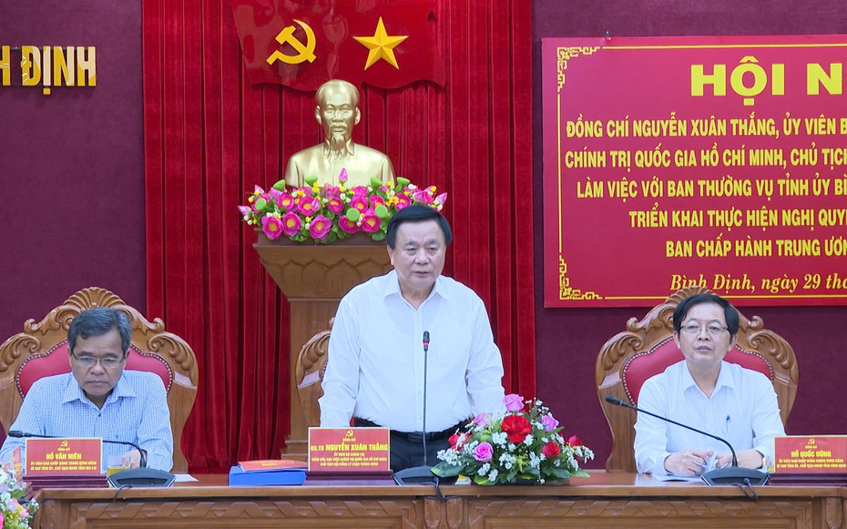 Đoàn công tác của Trung ương làm việc về tiến độ sáp nhập tỉnh Bình Định và Gia Lai