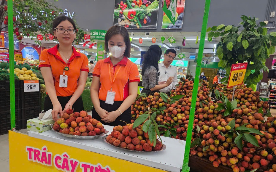 Hàng trăm tấn vải thiều Lục Ngạn lên kệ ở siêu thị miền Nam
