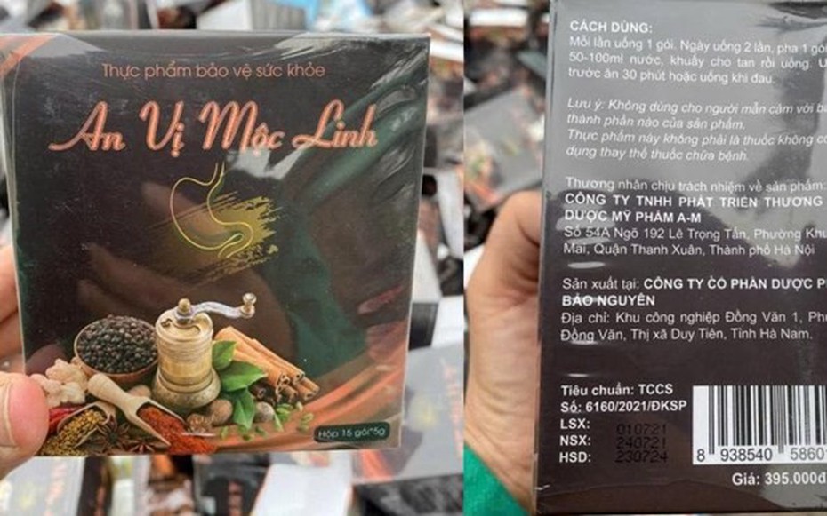 Bộ Y tế cảnh báo người tiêu dùng không sử dụng sản phẩm bảo vệ sức khỏe An vị Mộc Linh