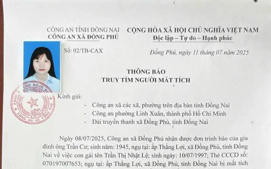 Công an truy tìm 2 cô gái trẻ mất tích ở Đồng Nai