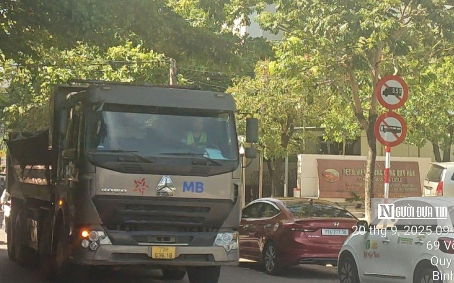 Xe ben vẫn "tung hoành" trên đường cấm ở Quy Nhơn, CSGT xác minh phạt nguội