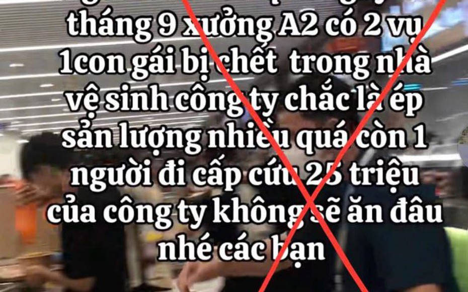 Xử lý nam thanh niên tung tin "nữ công nhân tử vong do ép sản lượng quá nhiều"