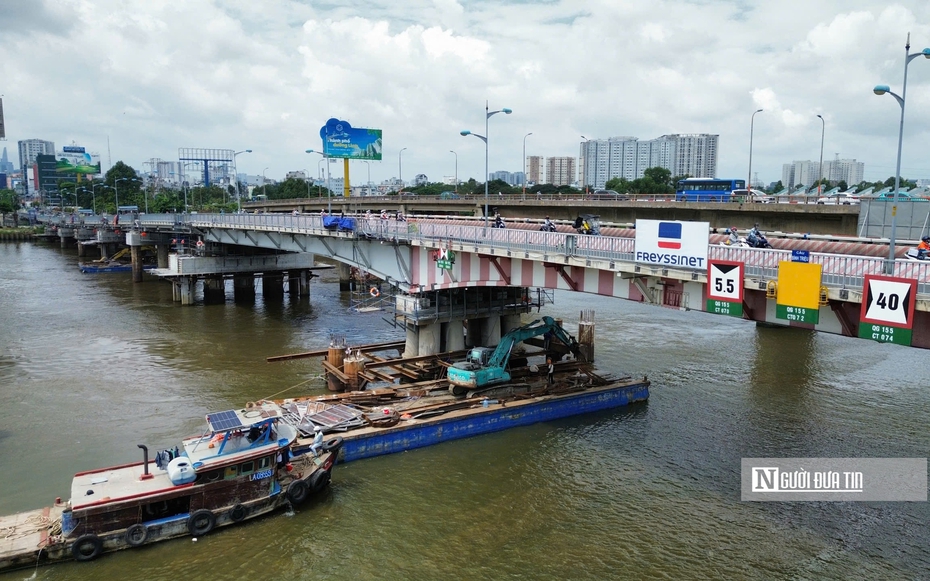 Lần đầu tiên tại Tp.HCM: Nâng cầu Bình Triệu 1 bằng công nghệ đặc biệt, gỡ “nút thắt” đường thủy
