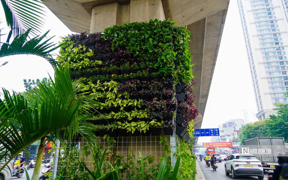 Hà Nội bắt đầu phủ xanh trụ cầu, hầm chui, nhà chờ xe buýt