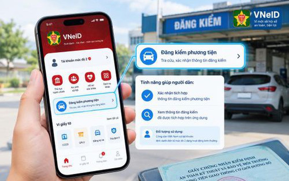 VNeID bổ sung tính năng đăng kiểm phương tiện và cách tra cứu