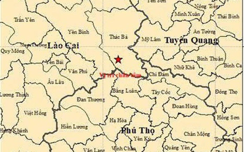 Vừa xảy ra động đất mạnh 3.0 độ gần thủy điện Thác Bà
