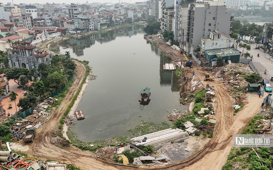 Hà Nội: Ì ạch thi công cải tạo hồ Tứ Liên