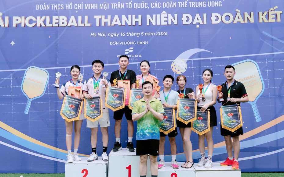 Đoàn Thanh niên Hội Luật gia Việt Nam dẫn đầu thành tích tại Giải Pickleball Thanh niên “Đại đoàn kết”