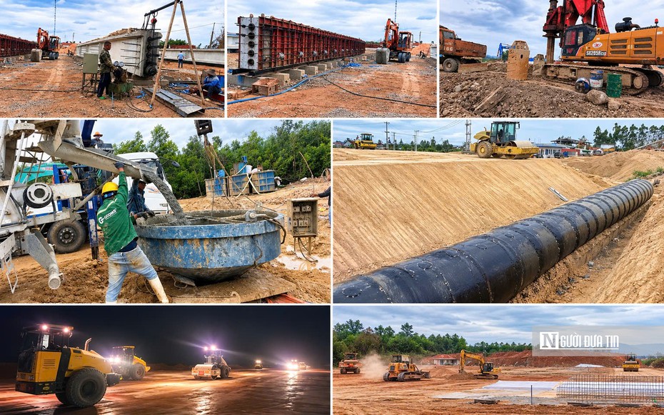 Thi công xuyên lễ trên công trường cao tốc Quy Nhơn - Pleiku