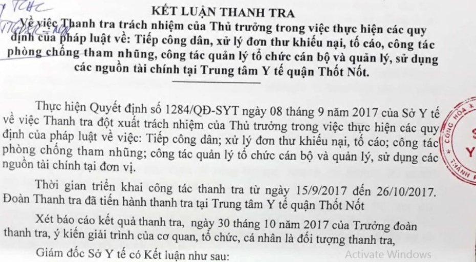 Sai phạm về tài chính, 2 lãnh đạo Trung tâm y tế bị kỷ luật