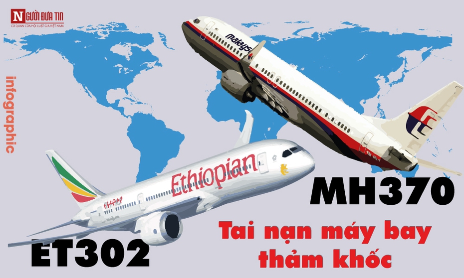 [Infographic] 5 năm nhìn từ thảm kịch MH370 tới vụ tai nạn rơi máy bay ở Ethiopia