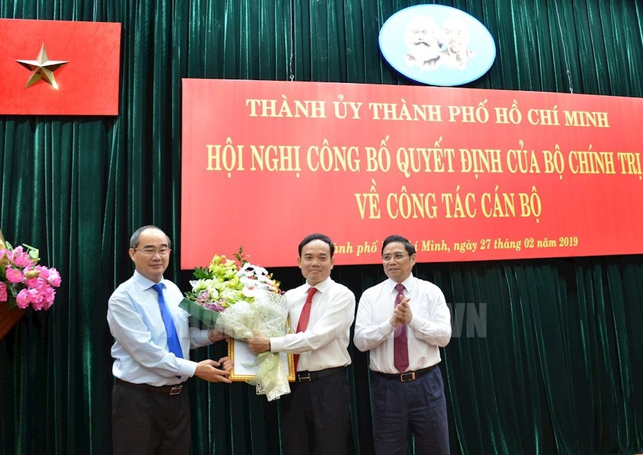 Ông Trần Lưu Quang làm Phó Bí thư Thường trực Thành ủy TP.HCM thay ông Tất Thành Cang