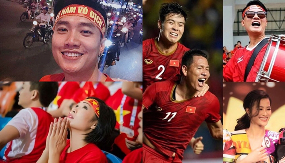 Muôn hình vạn trạng cảm xúc sao Việt khi Việt Nam thắng Thái Lan ở King's Cup 2019