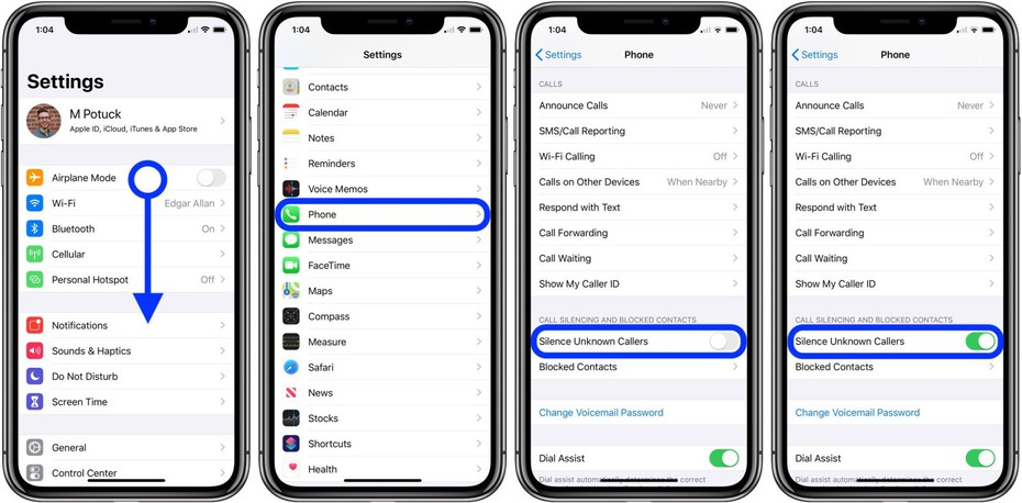 Cách tự động tắt tiếng cuộc gọi từ những số máy lạ trên iOS 13