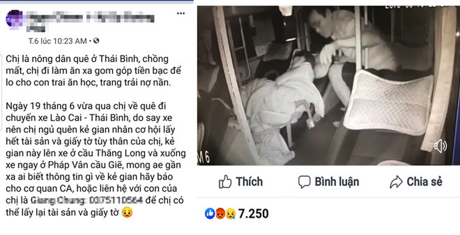 Bị dân mạng truy tìm, kẻ trộm ví của người phụ nữ trên xe giường nằm trả lại tiền