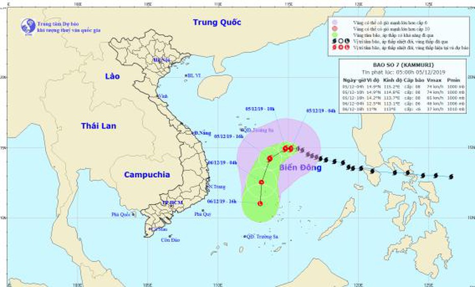 Tin mới nhất về Bão số 7: Liên tục chuyển hướng, suy yếu thành áp thấp