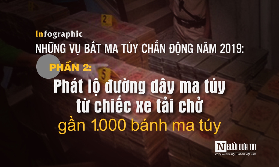 [Infographic] Những vụ bắt ma túy chấn động năm 2019: Phát lộ đường dây ma túy từ chiếc xe tải chở gần 1000 bánh ma túy