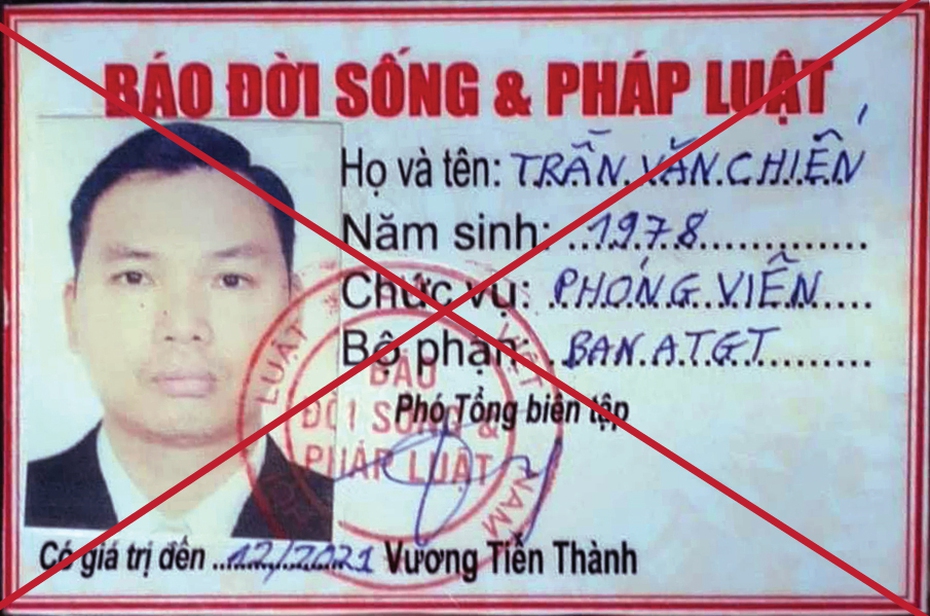 Xuất hiện đối tượng làm giả thẻ ra vào cơ quan của báo Đời sống & Pháp luật