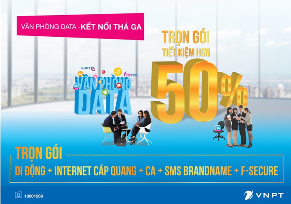 Tiết kiệm 50% chi phí với gói cước văn phòng Data