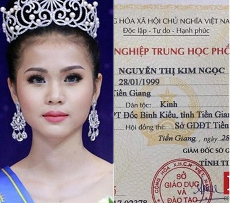 Cận cảnh bằng tốt nghiệp THPT của tân HH Biển Việt Nam toàn cầu 2018