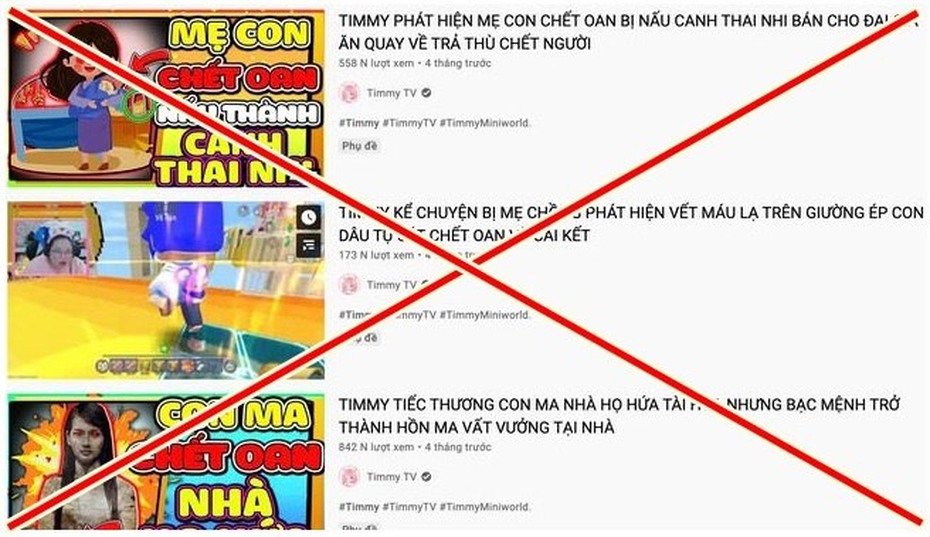 Xử lý nghiêm kênh YouTube có nội dung độc hại cho trẻ em