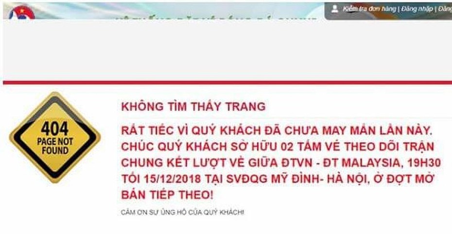 Dậy sóng mạng: Truy lùng lý do hệ thống bán vé chung kết VFF không thể truy cập