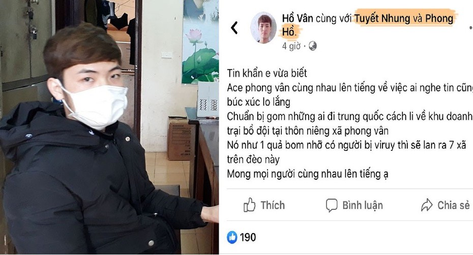 Nhằm câu like khi tung tin sai sự thật về dịch cúm corona, nam thanh niên bị phạt 10 triệu đồng